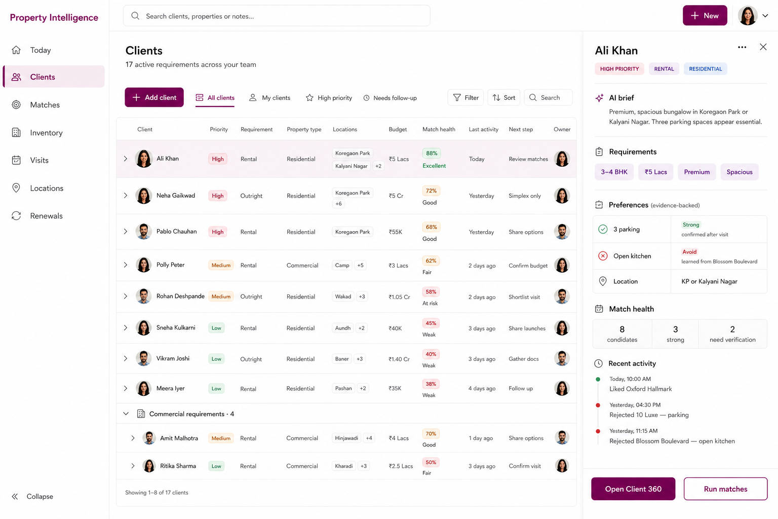 Clients Database screenshot